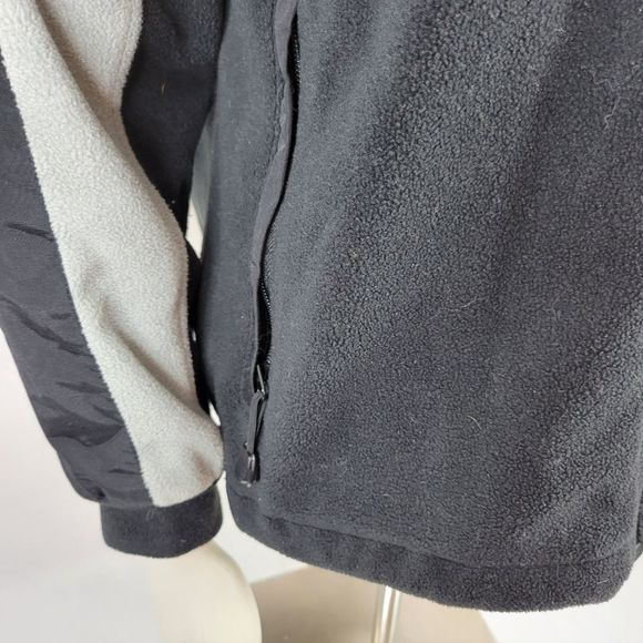 Columbia Women's Size Small Full Zip gray black Fuzzy Fleece Jacket Zip pockets - Picture 5 of 7